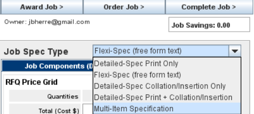 Advanced Pricing menu item from the Job Master screen on the Job List panel