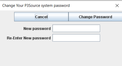 Change Password from the Global window / "Change Password" menu item