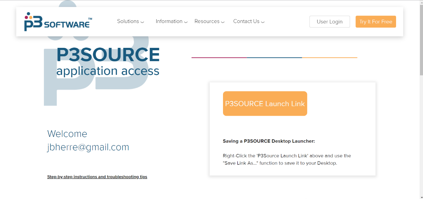 The P3Source Download web page